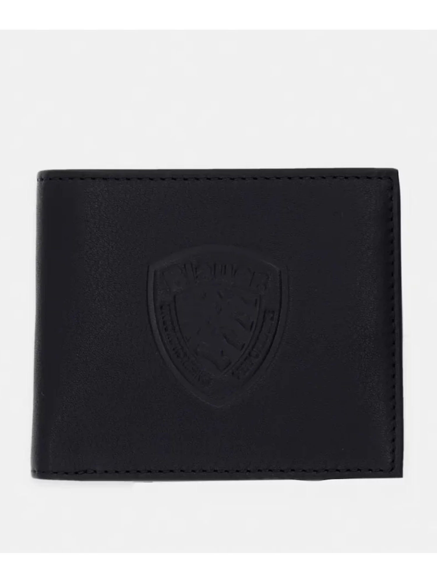 Portafoglio da uomo nero Blauer Cop in pelle